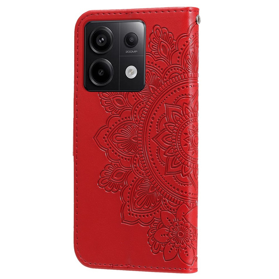 Cu clapetă pentru Xiaomi Redmi Note 13 Pro 5G, Mandala, roșu