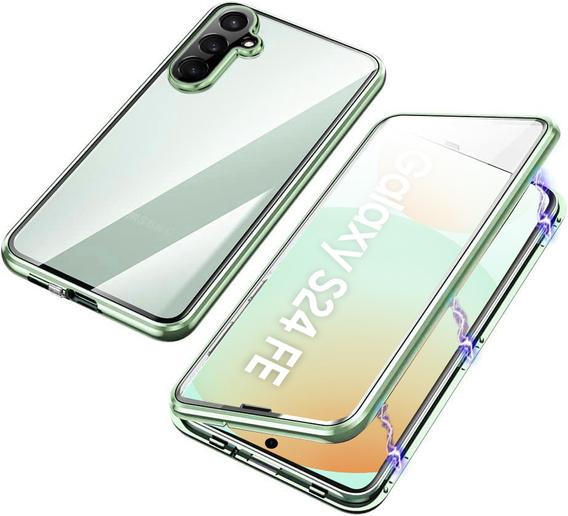 Husa pentru Samsung Galaxy S24 FE, Magnetic Dual Glass, verde