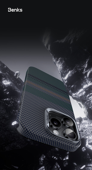 Husă BENKS Kevlar Magnetic Armor Pro Aurora 600D B062 pentru MagSafe pentru iPhone 15 Pro Max