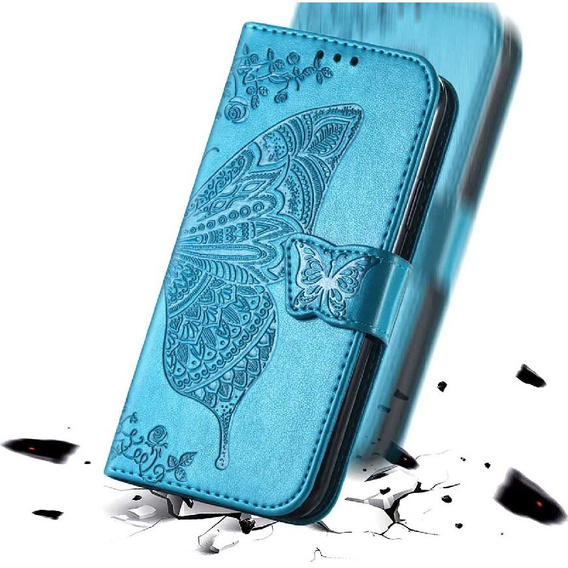 Cu clapetă pentru Realme Note 50, Butterfly, albastru