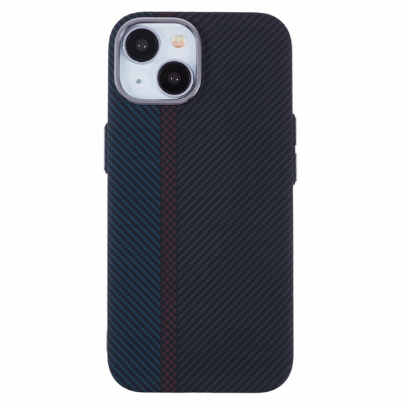 Carcasa pentru iPhone 13, Carbon Fiber MagSafe, negru / albastru