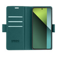 Husă pentru Xiaomi Redmi Note 13 Pro 5G, ERBORD Glossy Litchi, portofel cu clapetă, verde