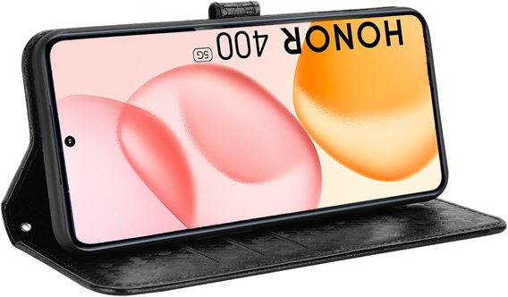 Husa cu clapetă pentru Honor 400 5G, Wallet Rhombus, negru