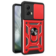 Husă blindată pentru Motorola Moto E14, CamShield Slide, roșu