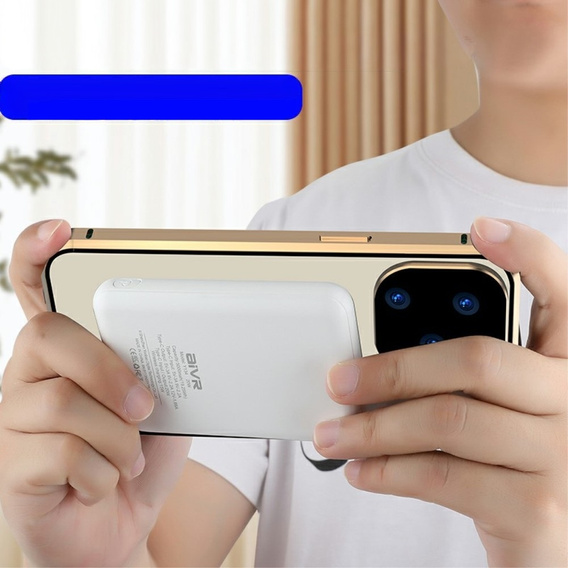 Carcasa Magnetic Dual Glass MagSafe pentru iPhone 15 Plus, de aur