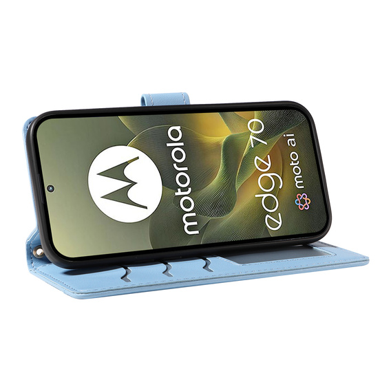 Husă din piele cu închidere tip romb pentru Motorola Edge 70