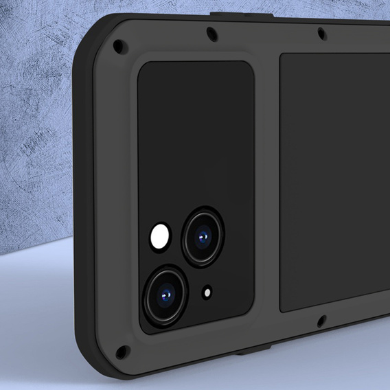 Love Mei Huse pentru iPhone 14, armored with glass, negru