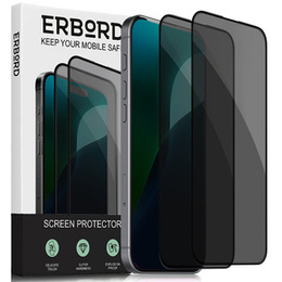 2x sticlă de confidențialitate temperată pentru iPhone 17 Pro/17/16 Pro, ERBORD Anti-Spy