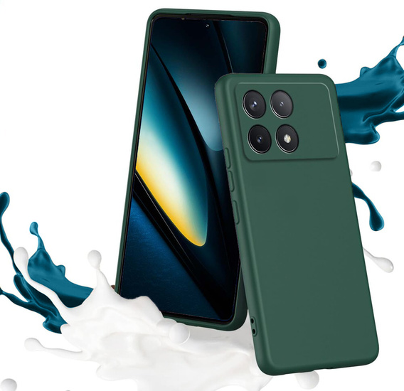Husa pentru Xiaomi Poco F6 Pro, Silicone Lite, verde închis