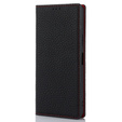 Cu clapetă pentru Sony Xperia 10 V, Litchi Skin Grain, negru