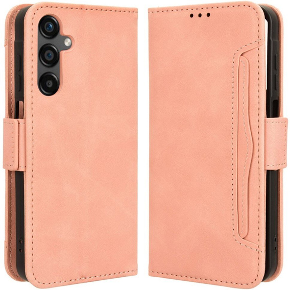 Cu clapetă pentru Samsung Galaxy M35, Card Slot, roz