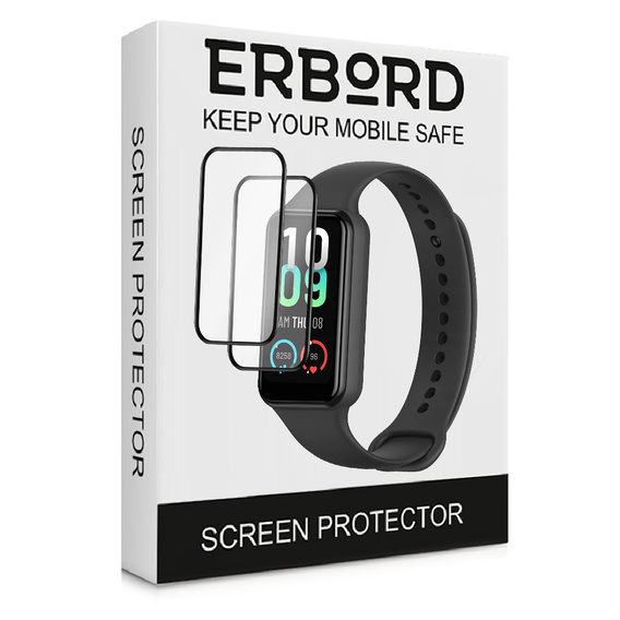2x ERBORD Hybrid Glass pentru Amazfit Band 7