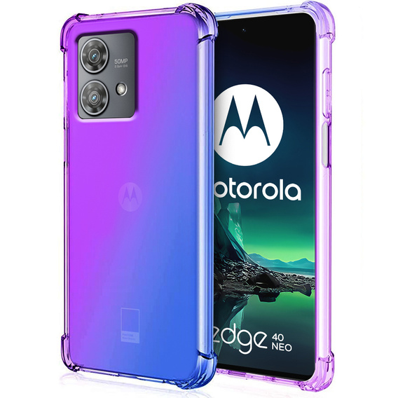 Husa pentru Motorola Edge 40 Neo, Gradient Dropproof, Violet / albastru