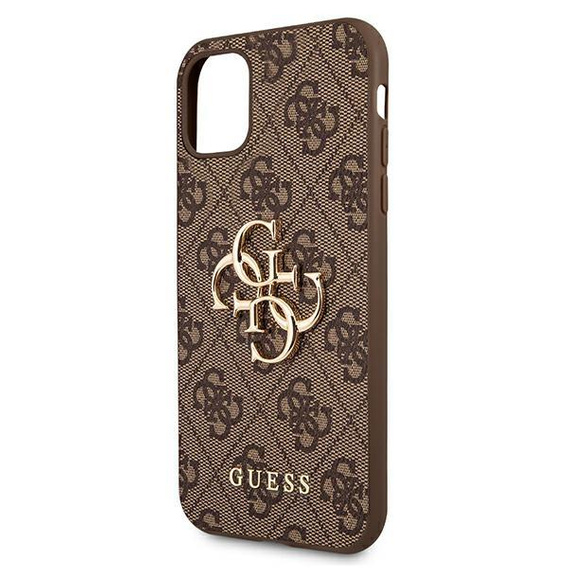 GUESS Huse pentru iPhone 11, 4G Big Metal Logo, maro