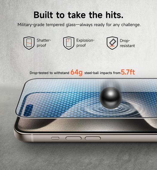 2x sticlă temperată SURITCH pentru iPhone 15 Pro Max