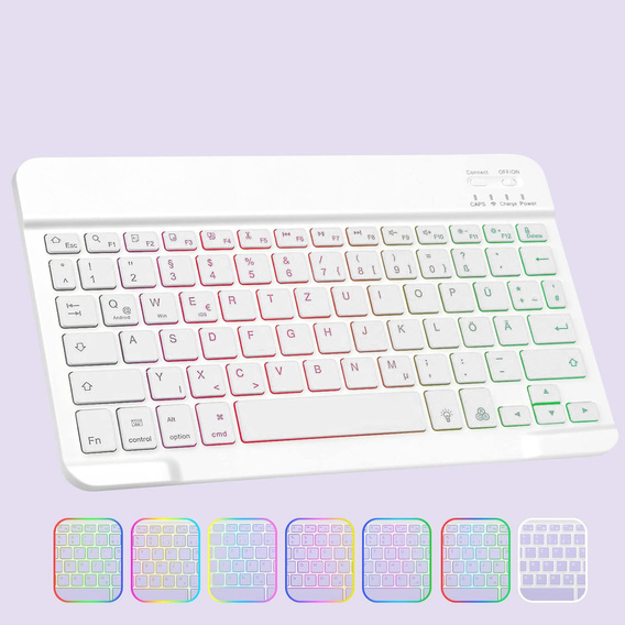 Husă cu tastatură bluetooth iluminată pentru iPad 10.9 2022 (10 gen.), violet