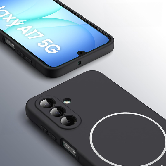Manșon din silicon pentru Samsung Galaxy A17 5G, pentru MagSafe, negru