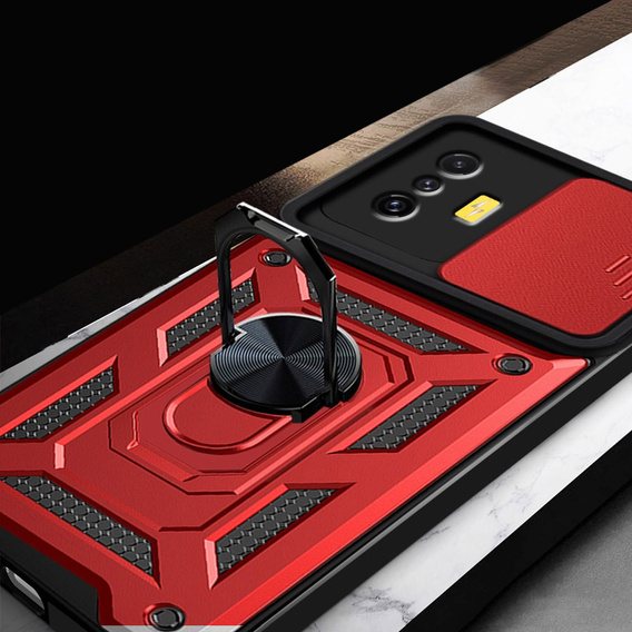 Husă blindată pentru Xiaomi Poco F4 GT, CamShield Slide, roșu