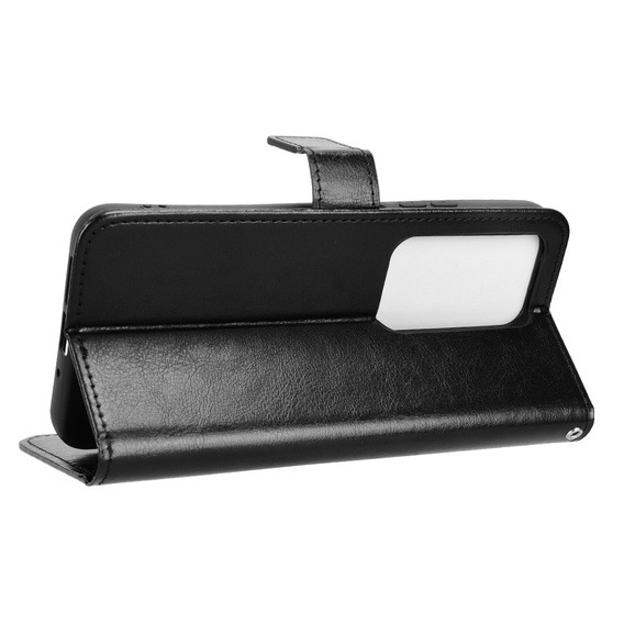 Cazul Flap pentru Xiaomi Redmi 15 5G / 4G, texturat Crazy Horse, negru