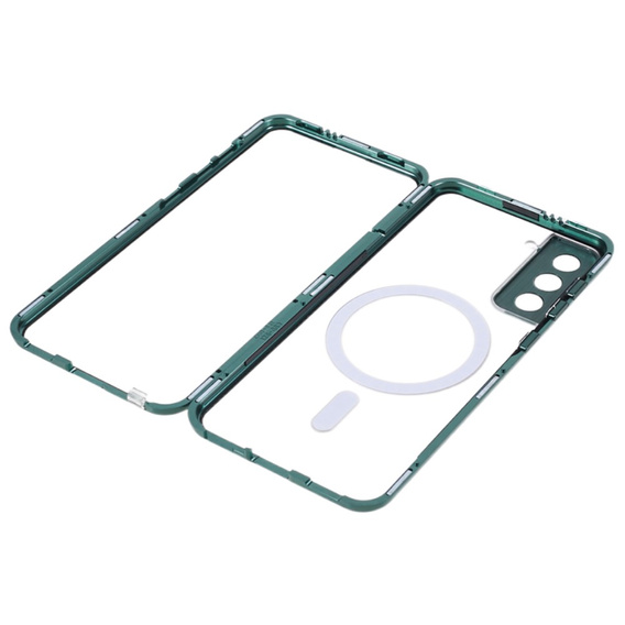 Carcasa Magnetic Dual Glass MagSafe pentru Samsung Galaxy S21+ Plus, verde