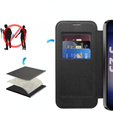 Cu clapetă pentru Samsung Galaxy S25+ Plus, RFID Wallet MagSafe CamShield, negru