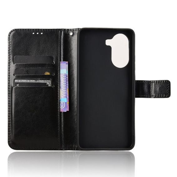 Cu clapetă pentru Xiaomi Poco X7 Pro 5G, Crazy Horse Wallet, negru