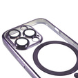 Husă pentru iPhone 14 Pro Max, Electro MagSafe, violet + Sticlă pentru ecran