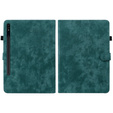 Huse pentru Samsung Galaxy Tab S9, Wallet Pen Slot, verde