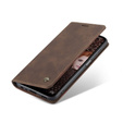 Husa CASEME pentru Samsung Galaxy A12 / M12 / A12 2021, Leather Wallet Case, cafea