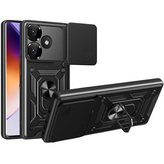 Husă blindată pentru Xiaomi Redmi 13, CamShield Slide, negru
