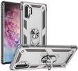 Husă blindată pentru Samsung Galaxy Note 10+ Plus, Nox Case Ring, de argint