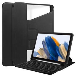 Husă pentru tastatură pentru Samsung Galaxy Tab A9+, Rotary 360° Leather, negru