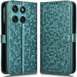 Husa cu clapetă pentru Motorola Edge 60 / 60 Fusion, Wallet Rhombus, verde