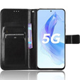 Cu clapetă pentru Honor 90 Lite 5G, Crazy Horse Wallet, negru