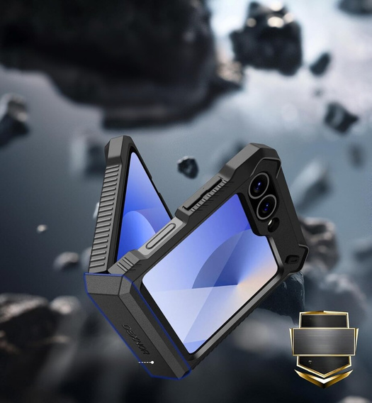 Husa blindată pentru Samsung Galaxy Z Flip7 FE / Z Flip6, Dexnor Clip Holder, negru