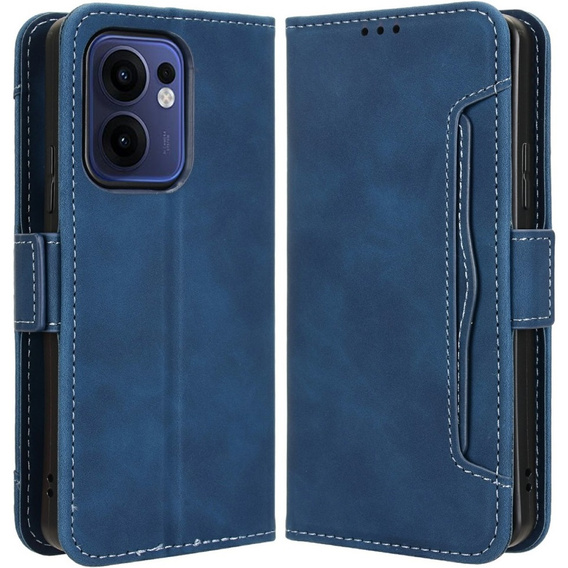 Cu clapetă pentru Oppo Reno 13F / Oppo Reno 13FS, Card Slot, albastru închis