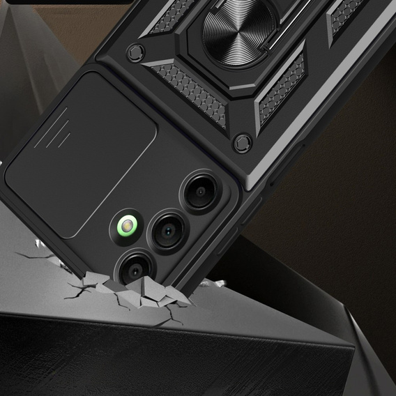 Husă blindată pentru Samsung Galaxy A16, CamShield Slide, negru