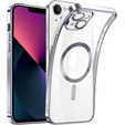Husă pentru iPhone 13, Electro MagSafe, de argint + Sticlă pentru ecran