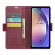 Husa cu clapetă CASEME pentru Samsung Galaxy A54 5G, Litchi Wallet, roșu