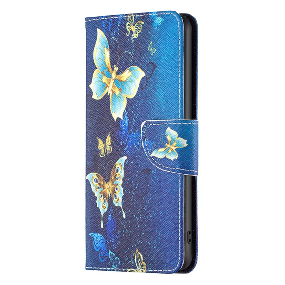 Cu clapetă pentru Infinix Hot 30, Wallet, butterfly, albastru