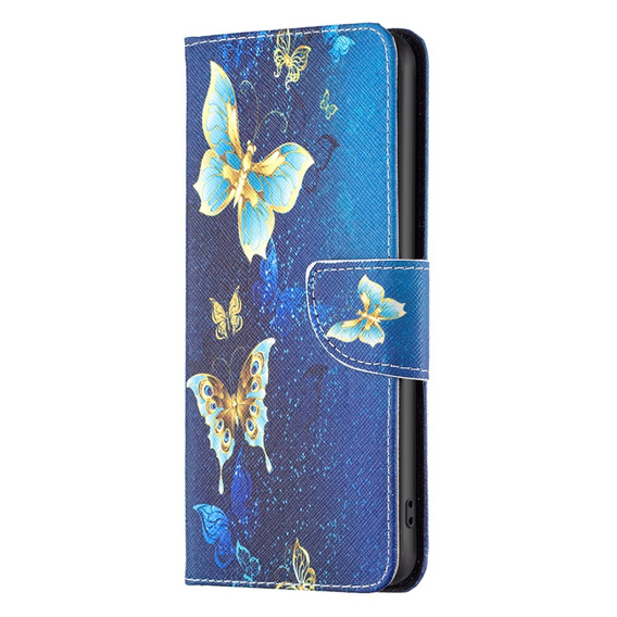 Cu clapetă pentru Xiaomi Redmi 12C, Wallet, butterfly, albastru
