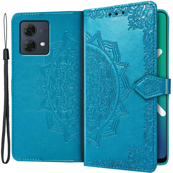 Cu clapetă pentru Motorola Moto G84, Mandala, albastru