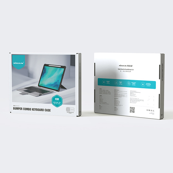 Carcasă + tastatură Galaxy Tab S8+ / Tab S7 +/ Tab S7 FE, NILLKIN Bumper Pen Slot, negru