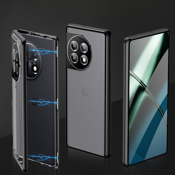 Husa pentru OnePlus 11 5G, Magnetic Dual Glass, negru