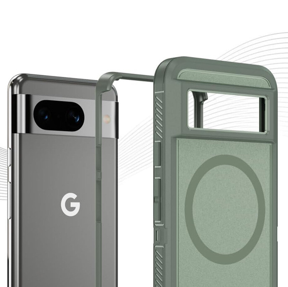Carcasă cu ramă pentru Google Pixel 8A, pentru MagSafe, verde