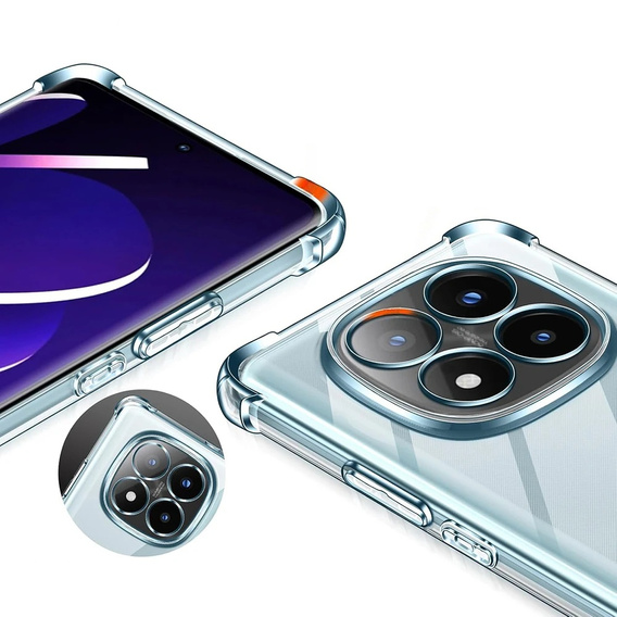 Carcasă pentru Xiaomi Redmi Note 14 Pro+ 5G, Erbord Dropproof, transparentă + Sticlă