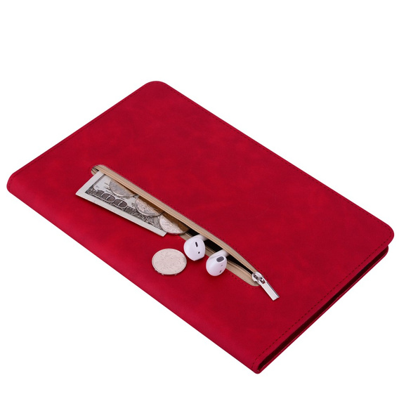 Huse pentru Lenovo Tab M9, Wallet Pen Slot, roșu