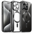 Husă pentru iPhone 15 Pro, Electro MagSafe, negru + Sticlă pentru ecran