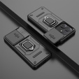 Husă pentru Xiaomi Redmi Note 14 5G, KickStand Camera Lens, negru