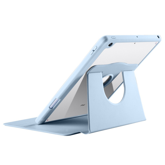 Husă pentru iPad 10.2" 2021/2020/2019 (9/8/7 gen.), cu spațiu pentru stylus, rotativ la 360 °, albastru